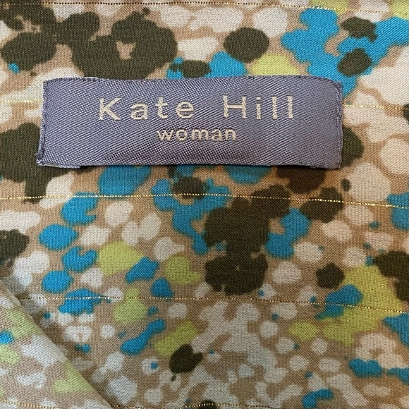 Kate Hill Woman Silk Blend Snake Print w/ Gold Pattern Sz 1X Button-Up Blouse - Picture 3 of 15